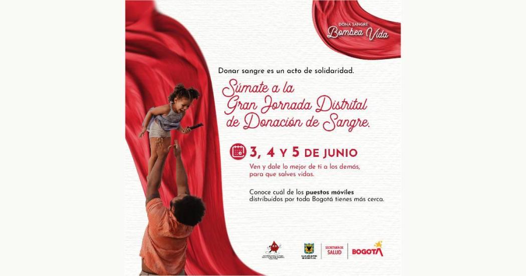 Puntos jornada de donación de sangre en Bogotá este 3, 4 y 5 de junio 