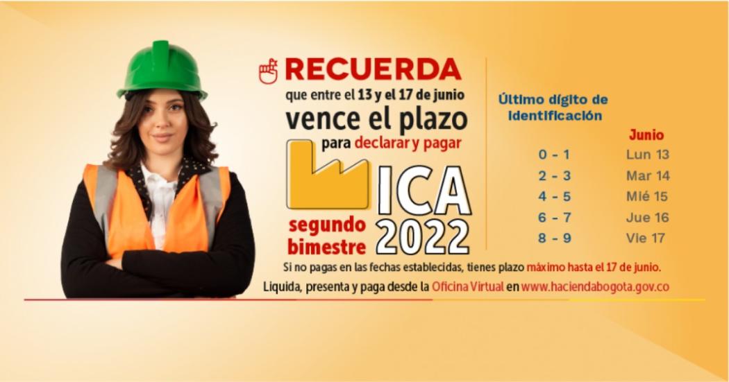 Hasta el 17 de junio puedes declarar y pagar ICA del segundo bimestre de 2022