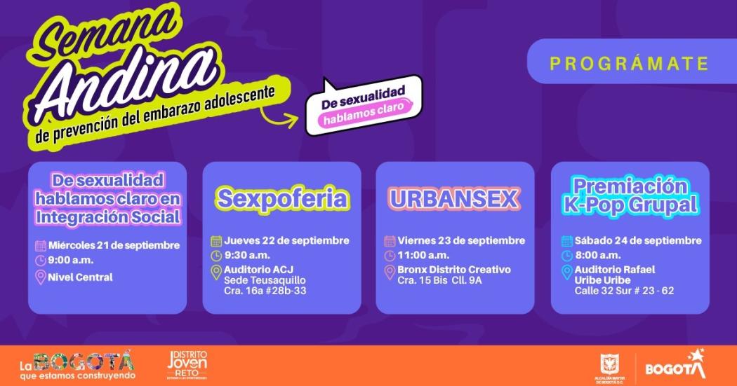 La Semana Andina de prevención del embarazo adolescente 2022 en Bogotá