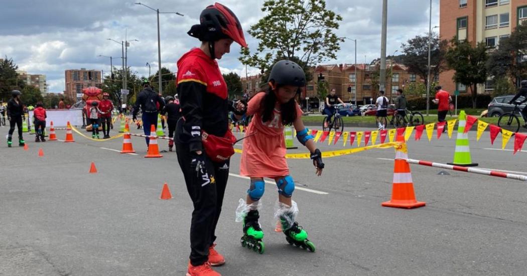 Nuevo punto de ciclovía en patines en Bogotá que realiza el IDRD 