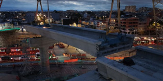 Foto de la instalación vano 511 del Metro de Bogotá en la avenida NQS con calle Octava sur.