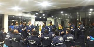 El regreso a Bogotá de 24 héroes que apoyaron labores de rescate en México. Foto: Bomberos Bogotá