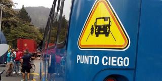 Demarcación puntos ciegos de buses del SITP - Foto: Prensa Secretaría de Movilidad