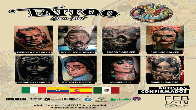 Tatuadores invitados al Tattoo Music Fest