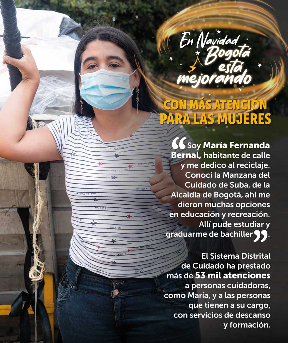 Foto de joven con tapabocas recibiendo apoyo de la alcaldía