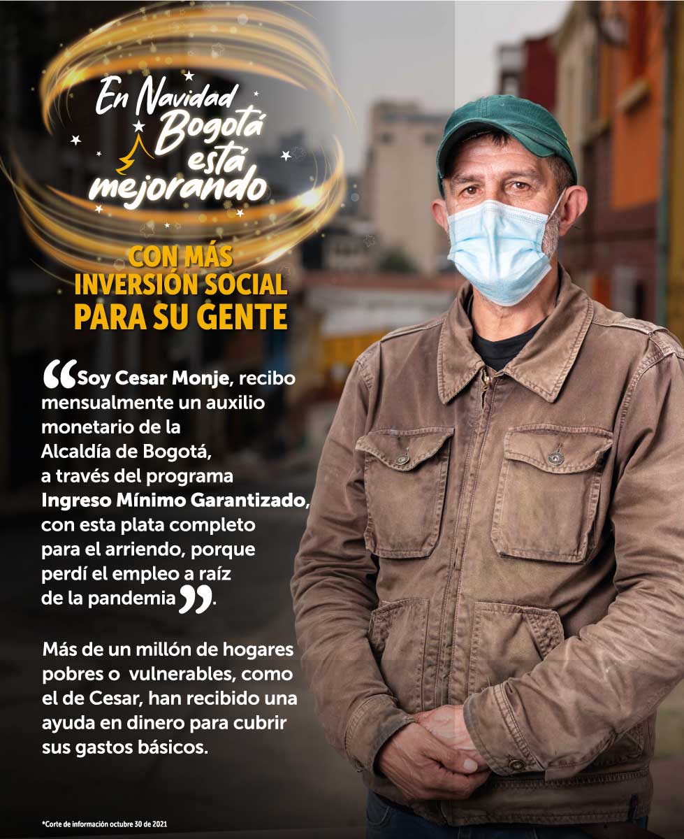 Foto de señor con información de apoyo de la alcaldía