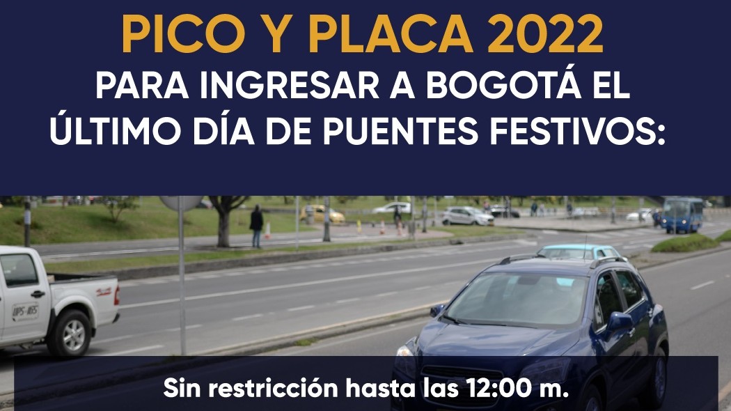 Horarios Del Pico Y Placa Regional De Bogotá, Hoy 10 De Enero De 2022 ...