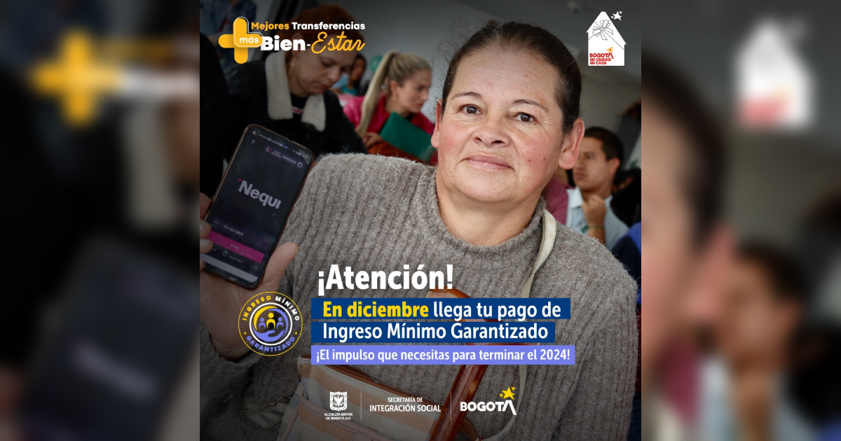 Ingreso Mínimo Garantizado comienza el pago en Bogotá en diciembre