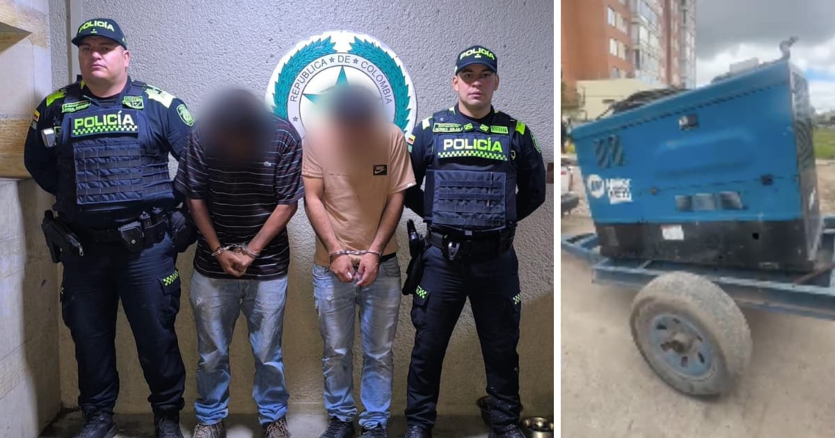 Policía de Bogotá capturó a tres hombres por hurto de maquinaria Suba