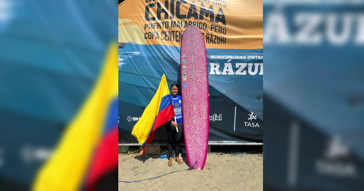 Surfista de Bogotá hace historia en Perú obteniendo medalla de plata