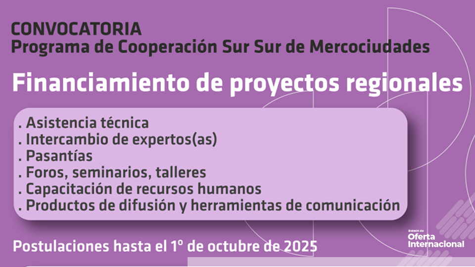 Convocatoria Sur Sur de Mercociudades financia innovación local