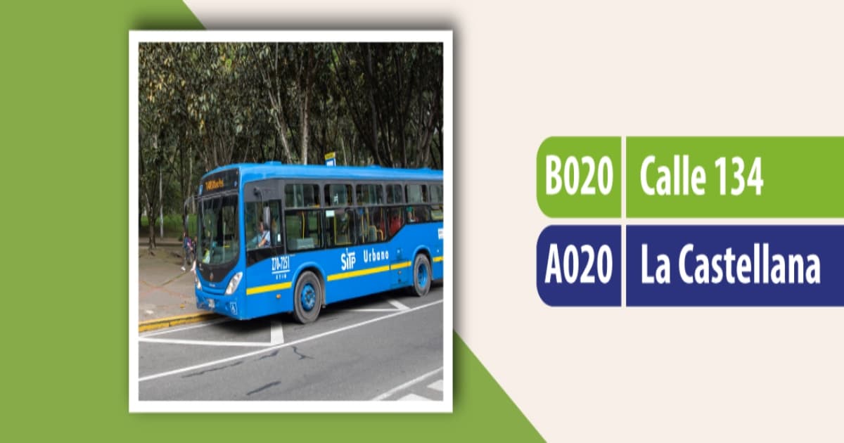 Nueva ruta de TransMilenio B020 Calle 134-A020 La Castellana en Bogotá