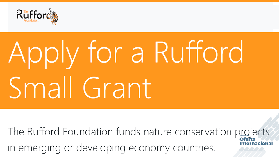 Convocatoria Rufford Foundation: fondos para jóvenes en conservación ambiental