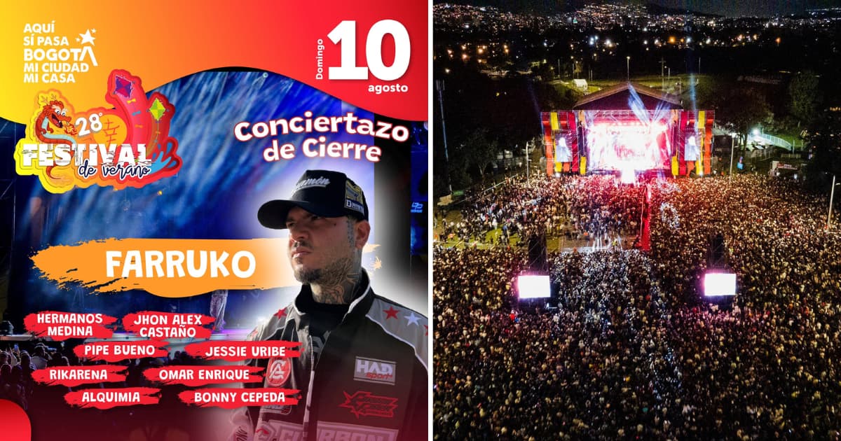 Concierto cierre Festival de Verano Bogotá con Farruko 10 de agosto