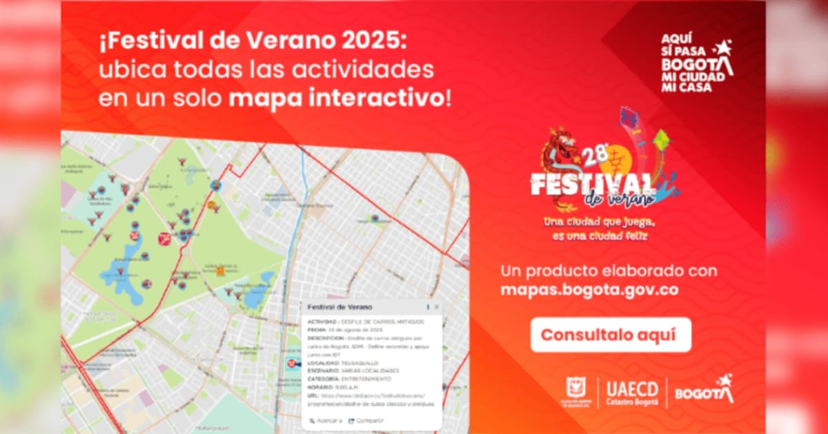 Festival de Verano 2025 conoce actividades y lugares con Mapas Bogotá 