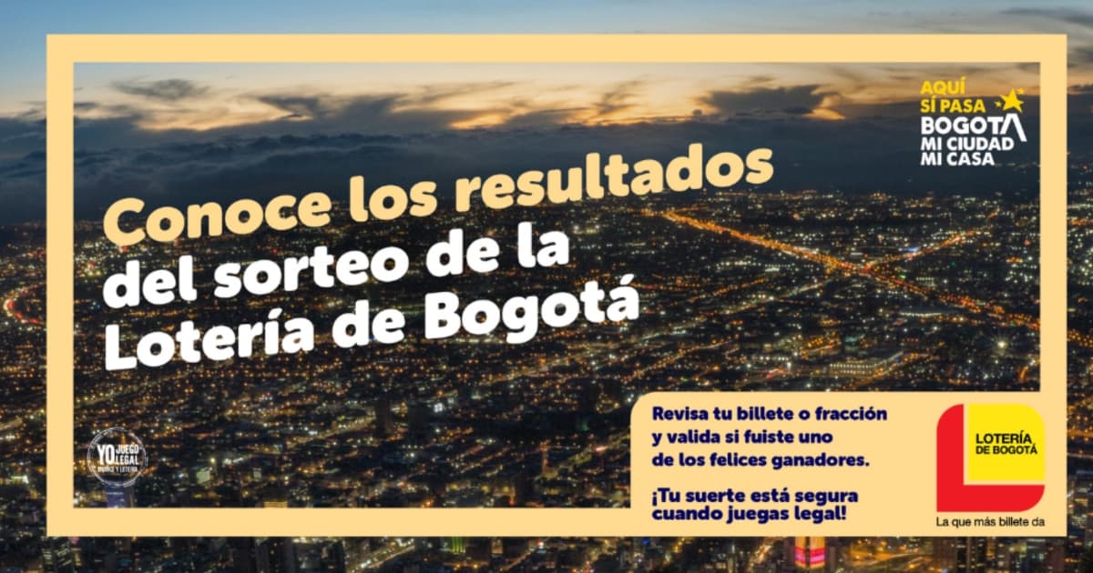 Lotería de Bogotá conoce resultados sorteo jueves 21 de agosto 2025