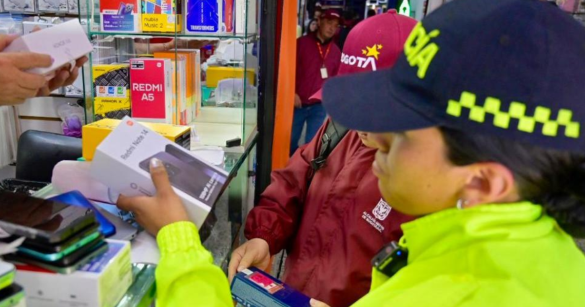 Recuperación de celulares robados en Bogotá por parte de la Policía