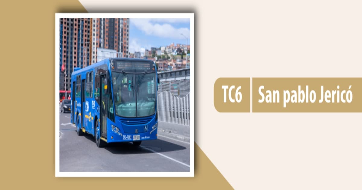 En Bogotá ruta TransMilenio TC6 San Pablo Jericó tiene nueva parada