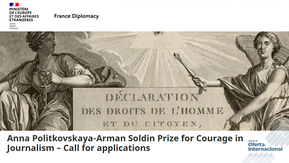 Premio francés al coraje periodístico. Ministerio de Europa y de Asuntos Exteriores de Francia