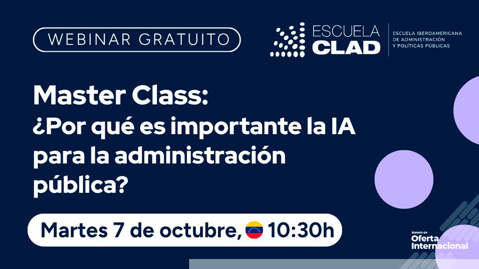 CLAD y UNESCO presentan Master Class gratuita sobre IA y administración pública