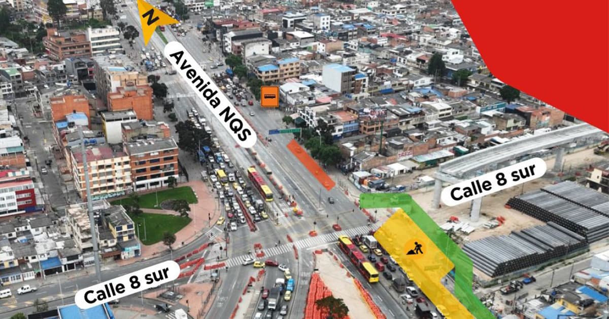 Cierre de un carril en la avenida NQS con calle Octava sur por obras del Metro 