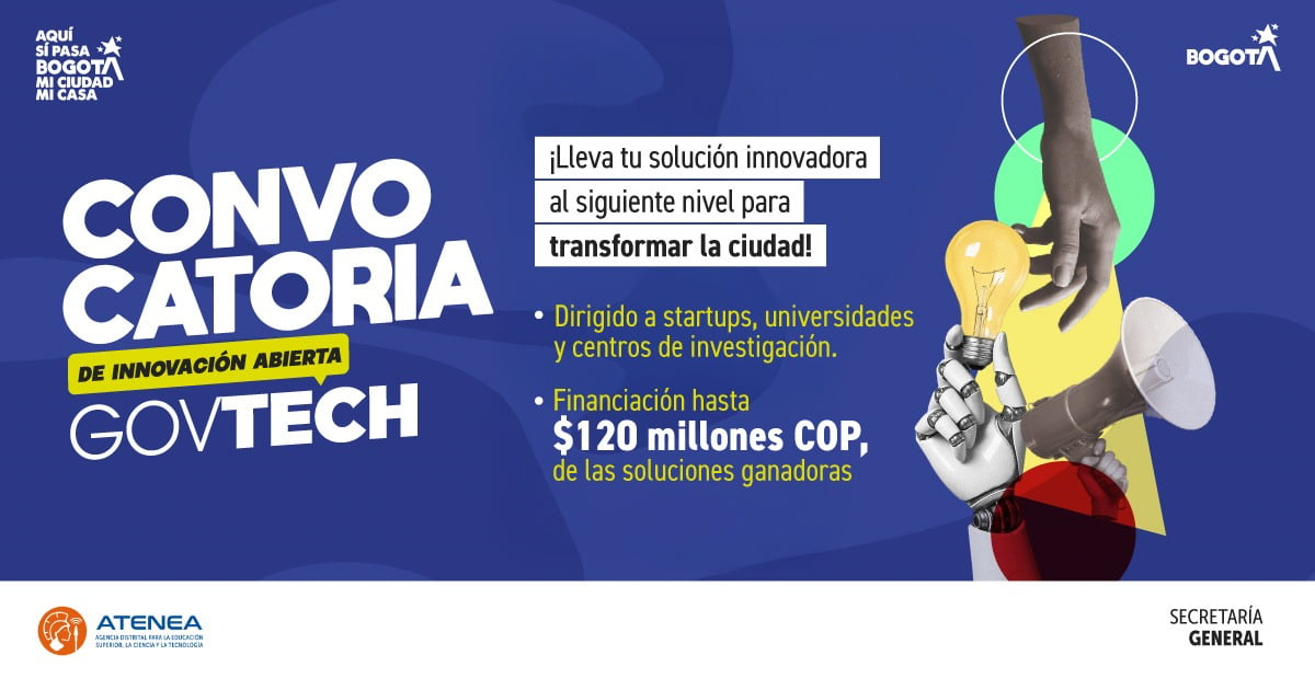 Invitación a participar en convocatoria pública que resuelve retos de Bogotá