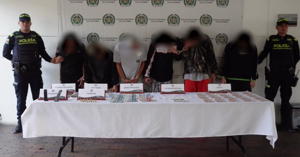 Seis personas detenidas con más de 2.200 gramos de estupefacientes en Bogotá 