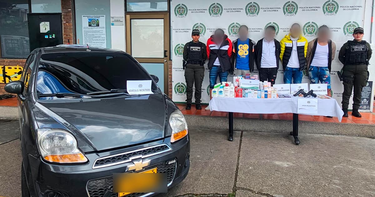 La foto de los integrantes de ‘Los Pisasuave’ detenidos por hurto a establecimientos de comercio