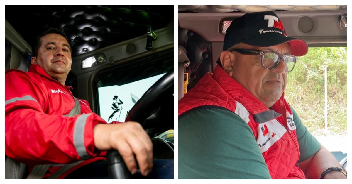 William y Daniel conductores que trasladan hacia Bogotá el Metro