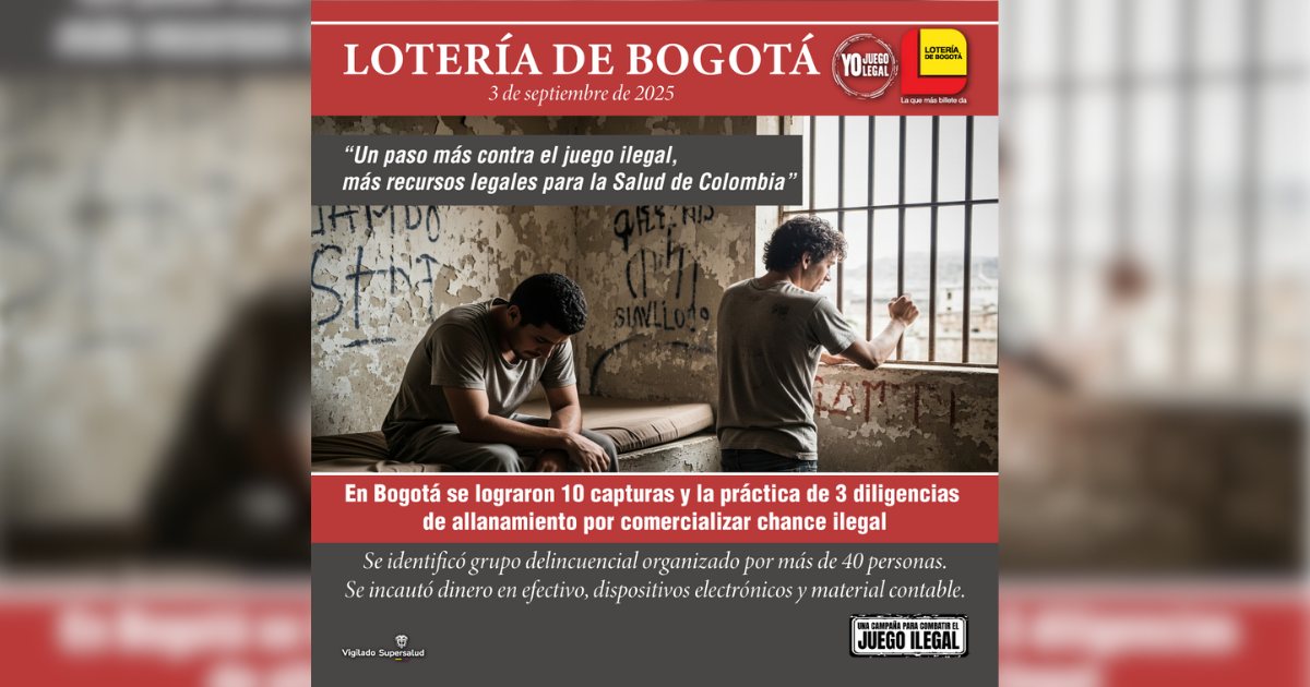 Desmantelada red de chance ilegal en operativo en Bogotá 2025
