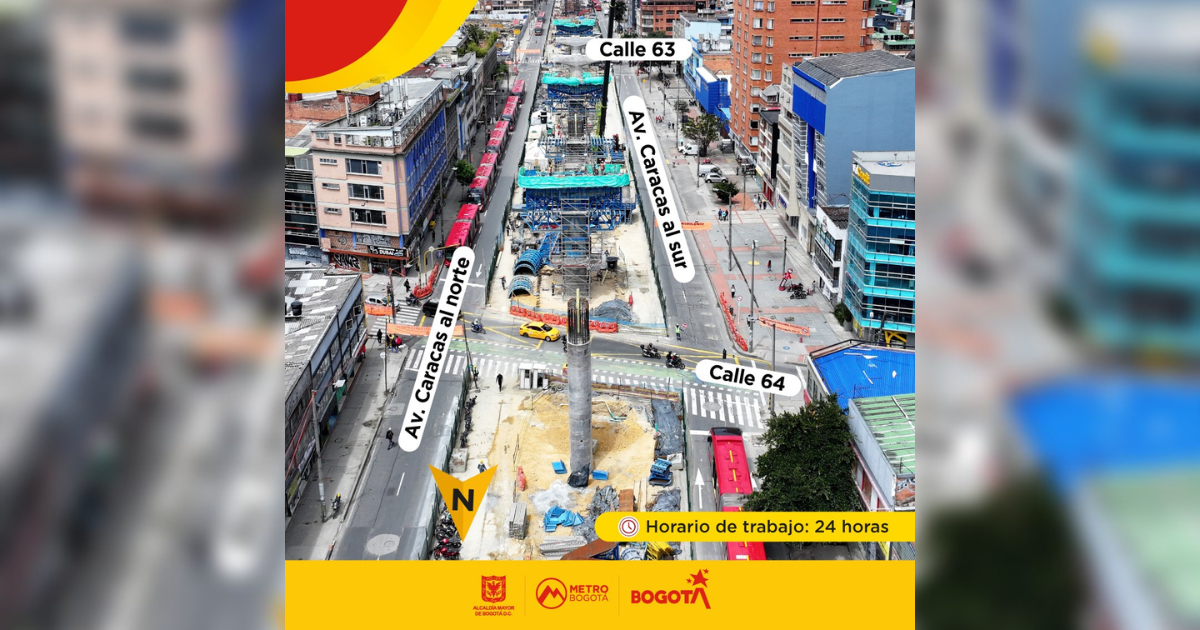 Metro de Bogotá traslado de redes en av. Caracas entre calles 63 y 67