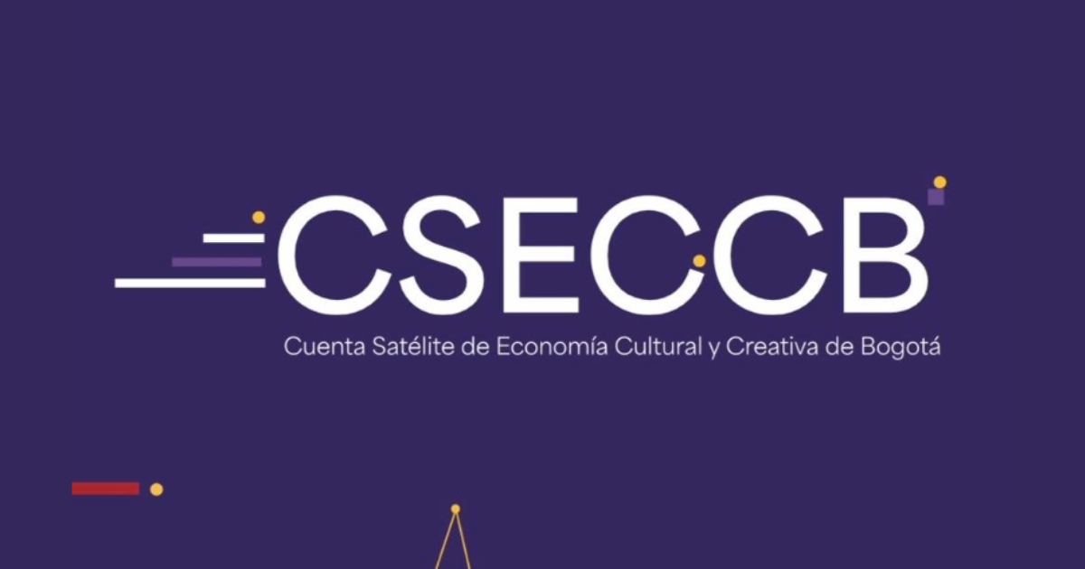 Imagen de fondo azul con el nombre de Cuenta Satélite de Economía Cultural y Creativa 