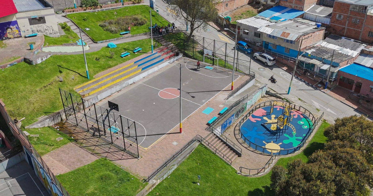 Foto de un parque renovado en Bogotá localidad de San Cristóbal