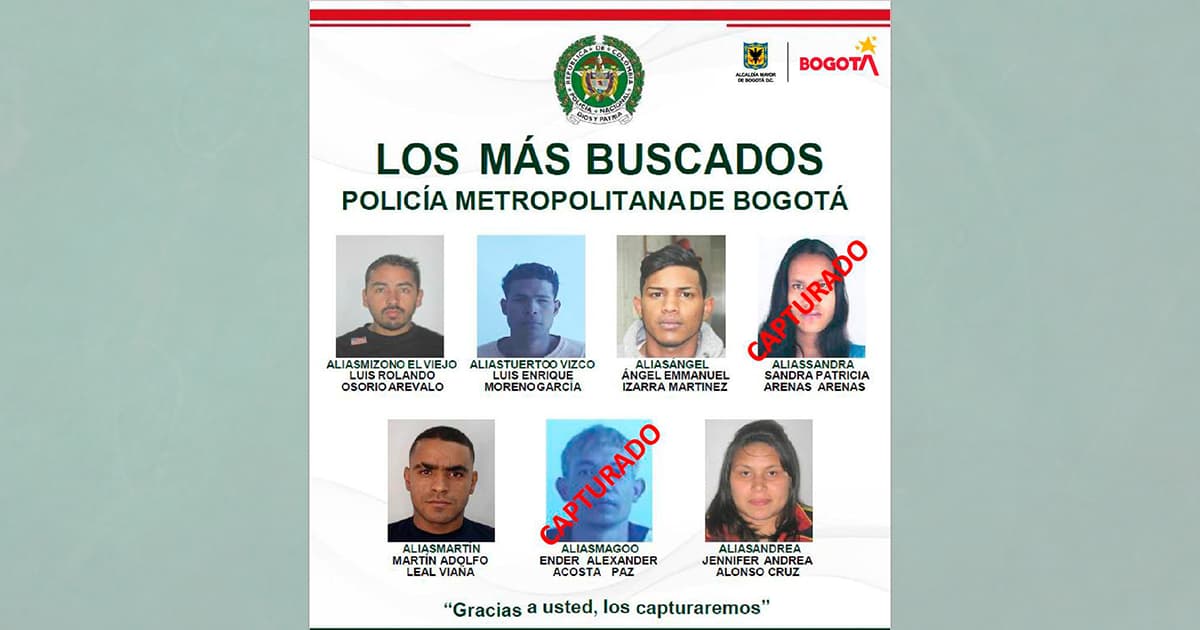 Policía busca a 'Los Maracuchos’, buscados por comisión de delitos en Bogotá