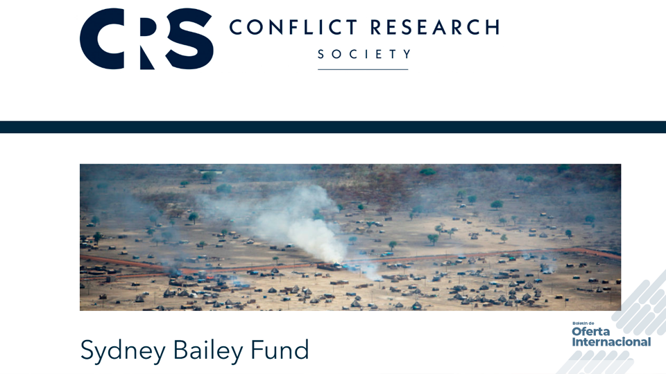 Convocatoria global para investigaciones de doctorado en paz y conflicto. Conflict Research Society (CRS).