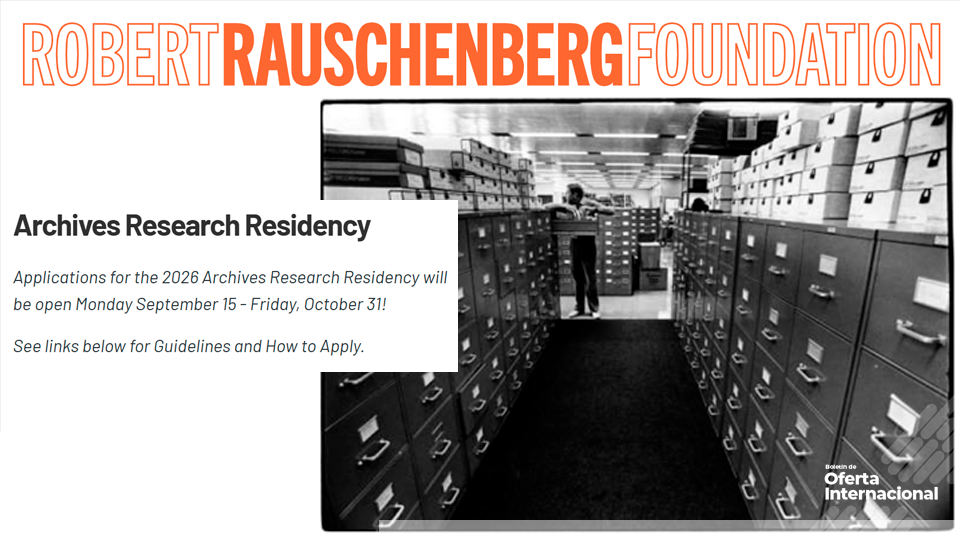 Residencia internacional en los Archivos Robert Rauschenberg, Nueva York