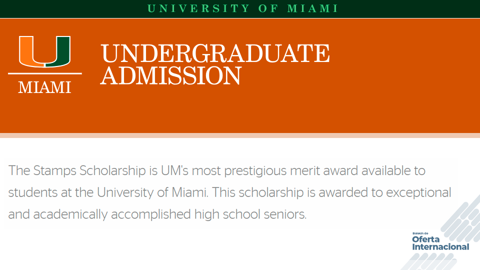 La University of Miami ofrece una de las becas más prestigiosas de Estados Unidos para jóvenes líderes académicos y sociales del mundo.