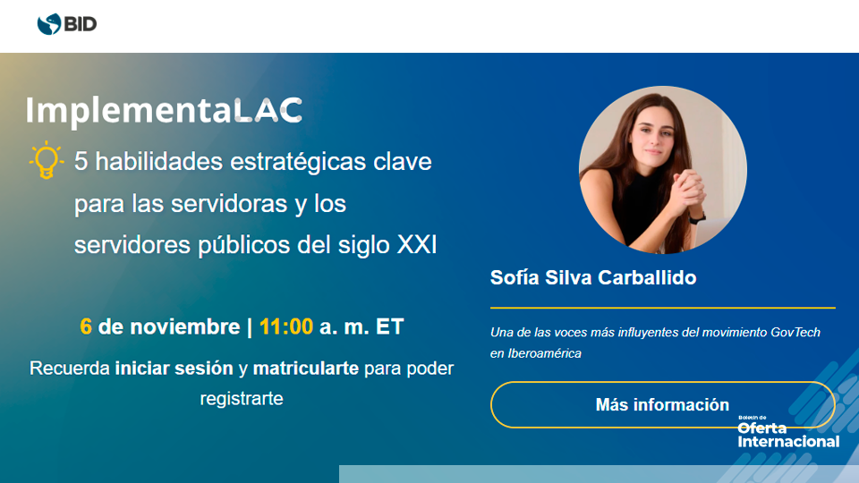 Taller virtual del BID para fortalecer el liderazgo y la innovación en el sector público.