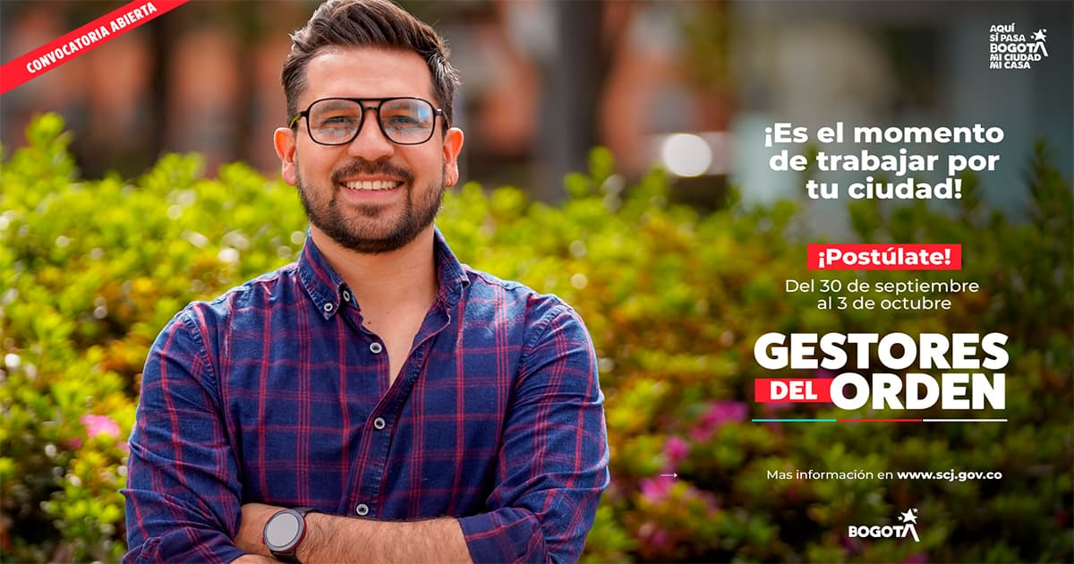 Pieza gráfica de la Secretaría de Seguridad invitando a la convocatoria de empleo de gestores del orden. 