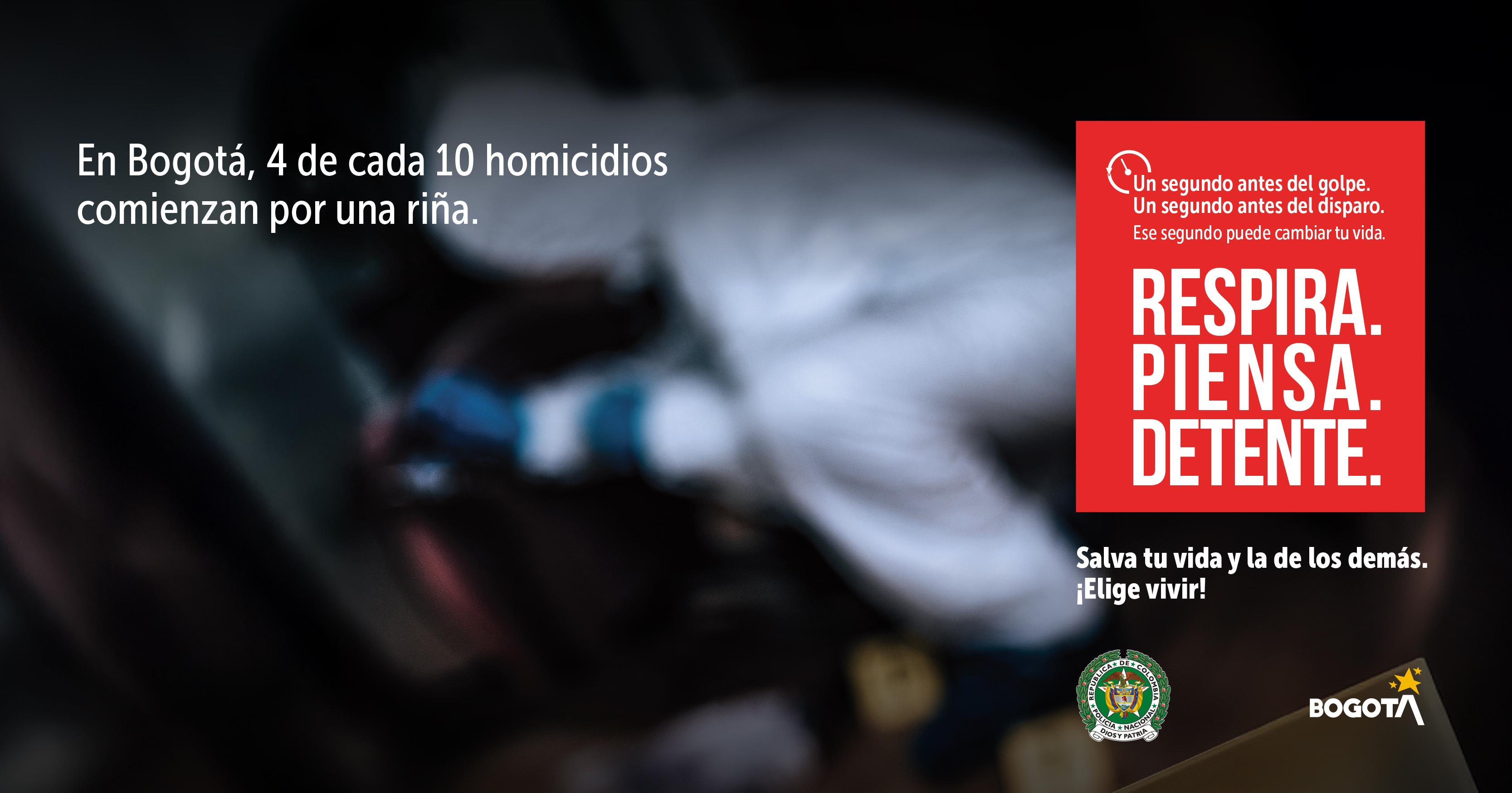 Imagen gráfica de la campaña Respira. Piensa. Detente