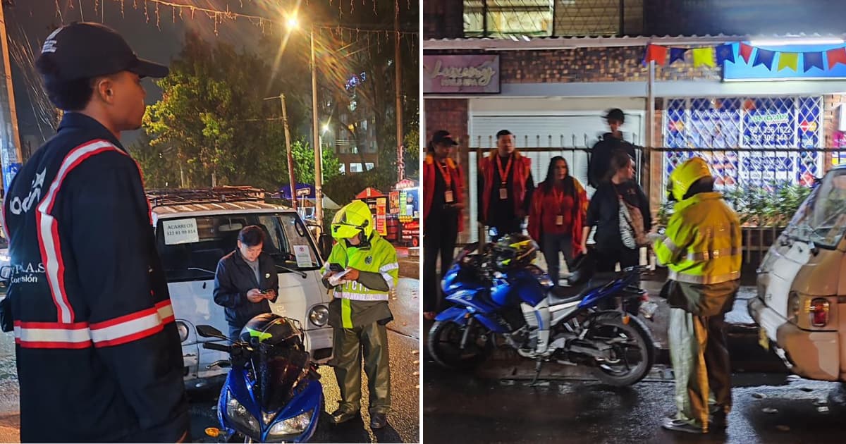 Fotos de Agentes de Tránsito sancionando a conductores por mal parqueo en Suba.