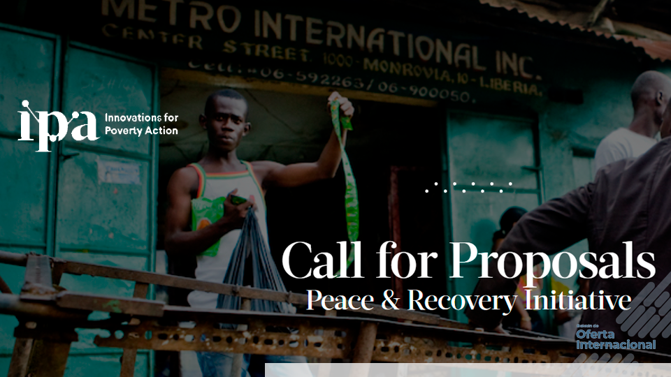 Convocatoria global para proyectos de paz y recuperación con IPA
