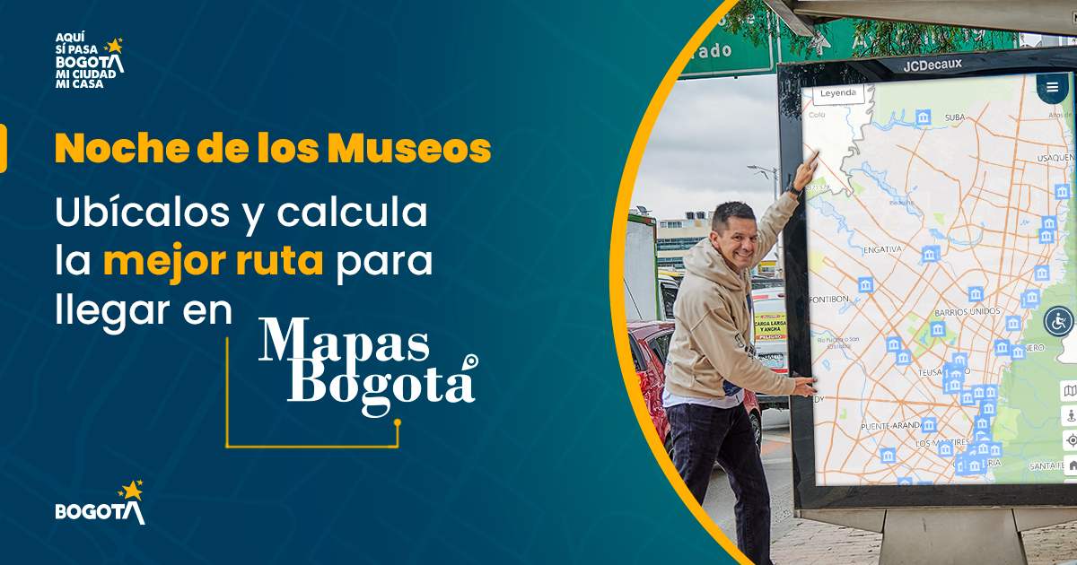 Imagen de la pieza gráfica que promociona el uso de Mapas Bogotá