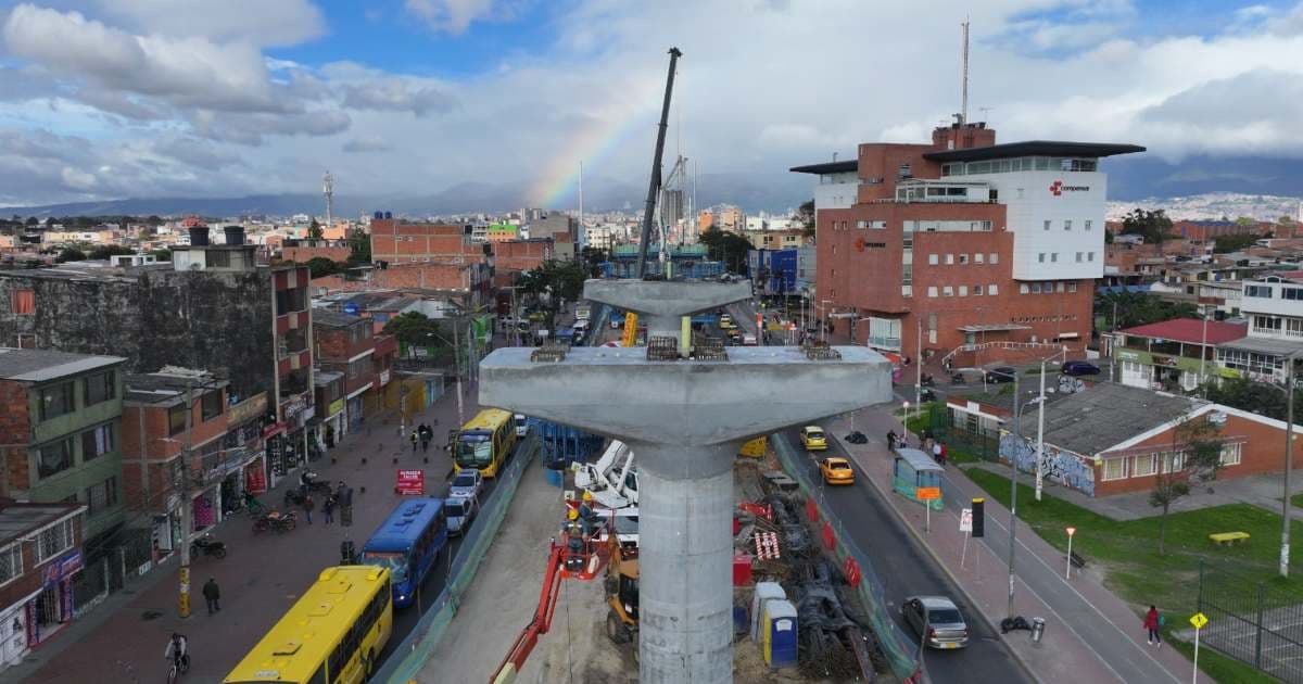 Imagen de un frente de obra de la línea 1 del metro de Bogotá