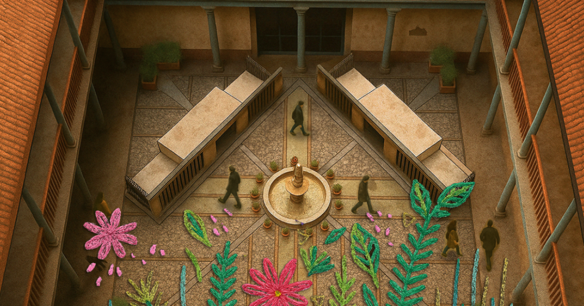 Imagen aérea del jardín de la Secretaría de Cultura donde se ubicará la instalación