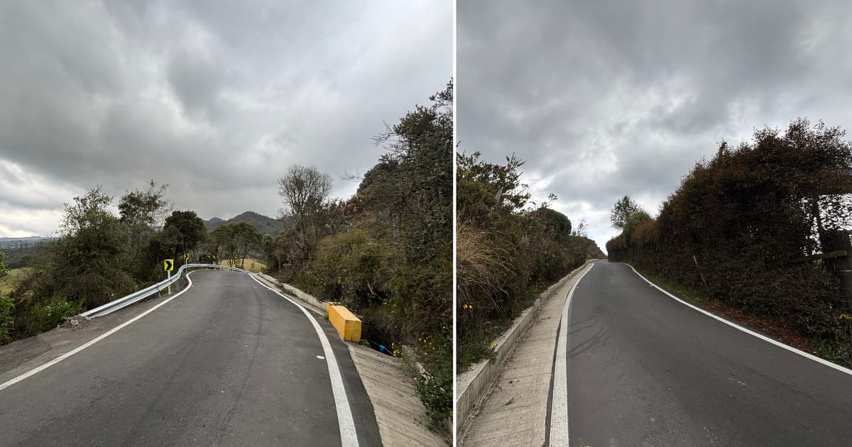 Fotos de la vía rural de El Verjón Bajo.