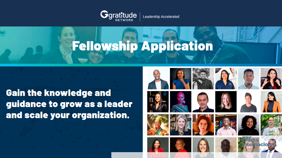 Programa internacional de aceleración para líderes sociales. Gratitude Network.