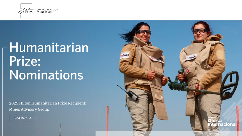 Premio mundial a organizaciones humanitarias con impacto excepcional. Conrad N. Hilton Foundation.