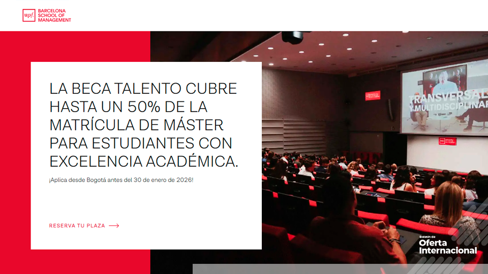 Beca Talento para estudios de máster. Universidad Pompeu Fabra Barcelona School of Management.