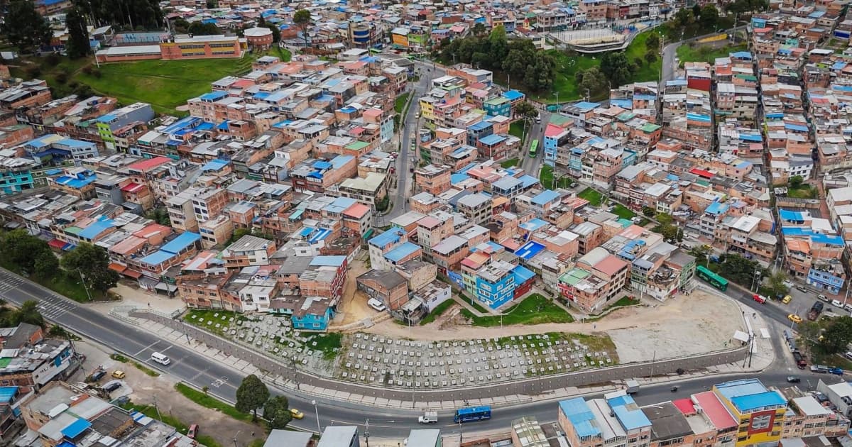 Foto panorámica de la localidad de San Cristóbal en el sur de Bogotá.